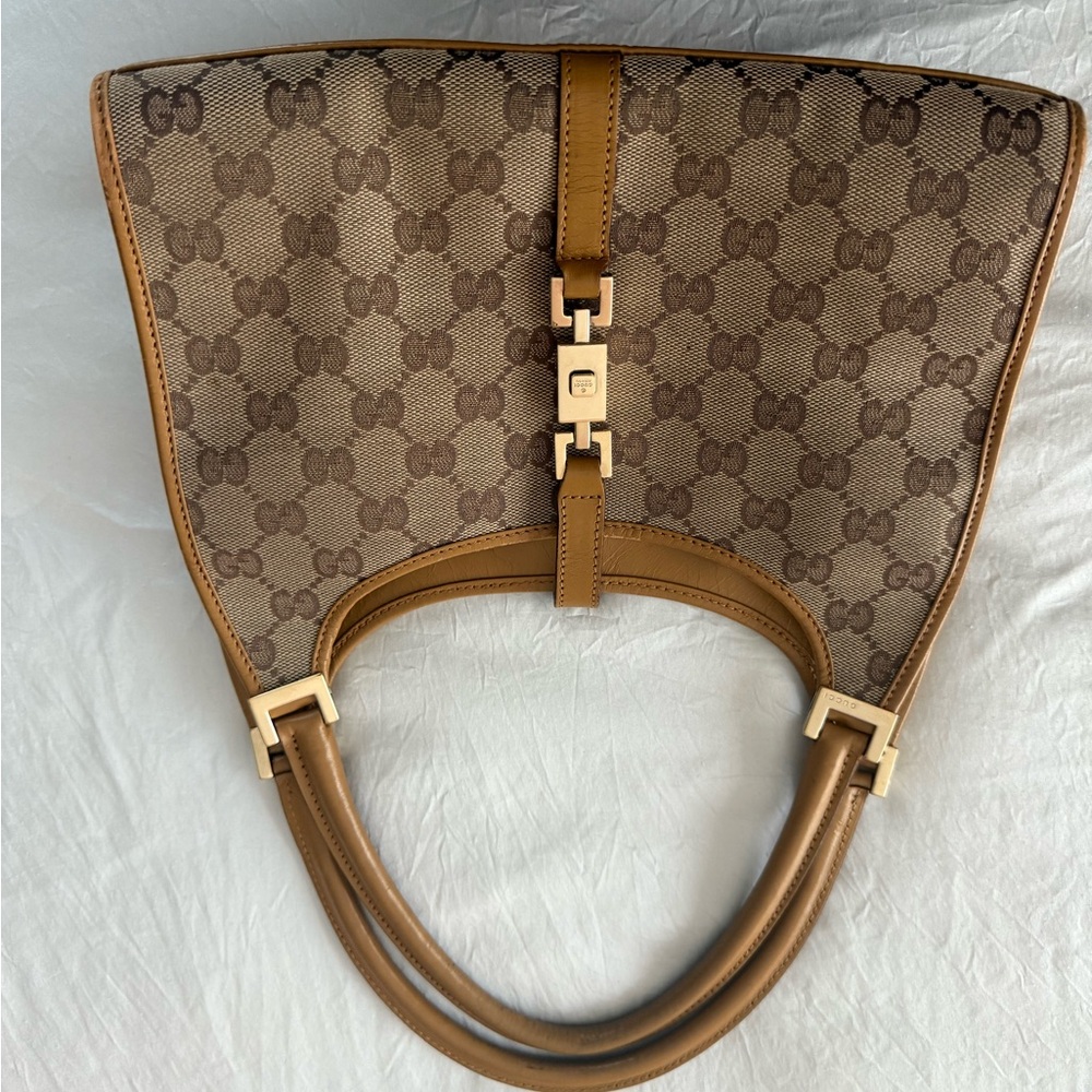 Gucci Brown Shoulder Bag with Monogram Canvas